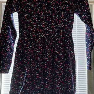 Crewcuts Navy Dress with Heart Pattern